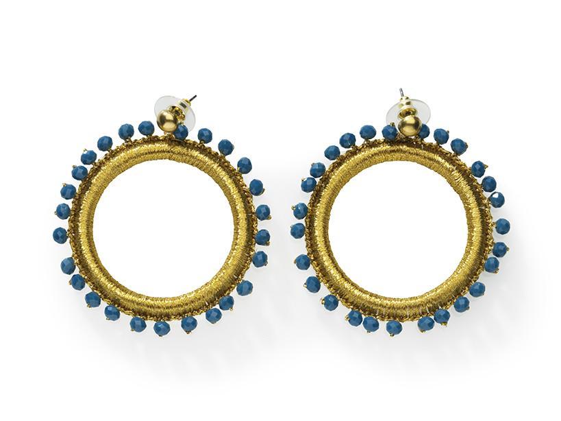 Fiora Nishi Aya Blue Womens Earrings