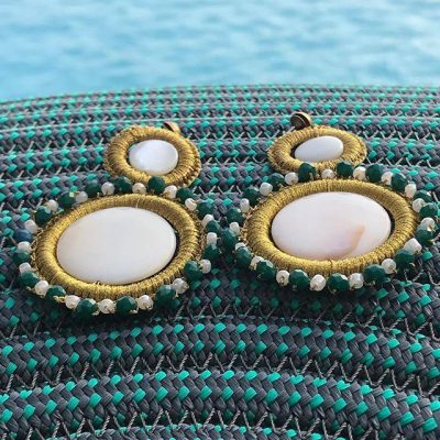 Best Handmade Fiora Nishi JINI Green Womens Earrings
