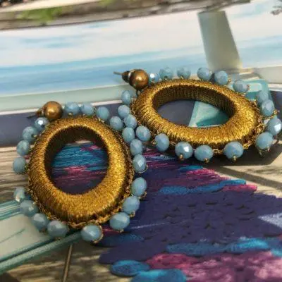 Handmade Arisu Blue Women's Earrings