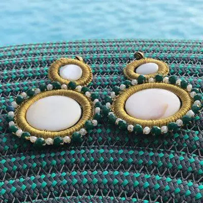 Best Handmade Fiora Nishi JINI Green Womens Earrings